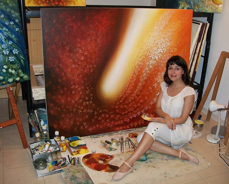 Lida at painting studio