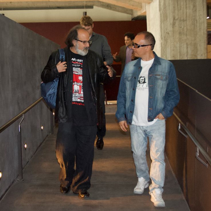Nella foto di Steed Gamero sono con Michael al Memoriale della Shoah di Milano