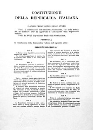 Prima pagina dell'originale della Costituzione (da Wikipedia)