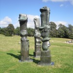 Henry Moore, Upright Motive No. 2 ; No. 7; No. 1 (Glenkiln Cross), 1955-56, bronze. Courtesy of Tate