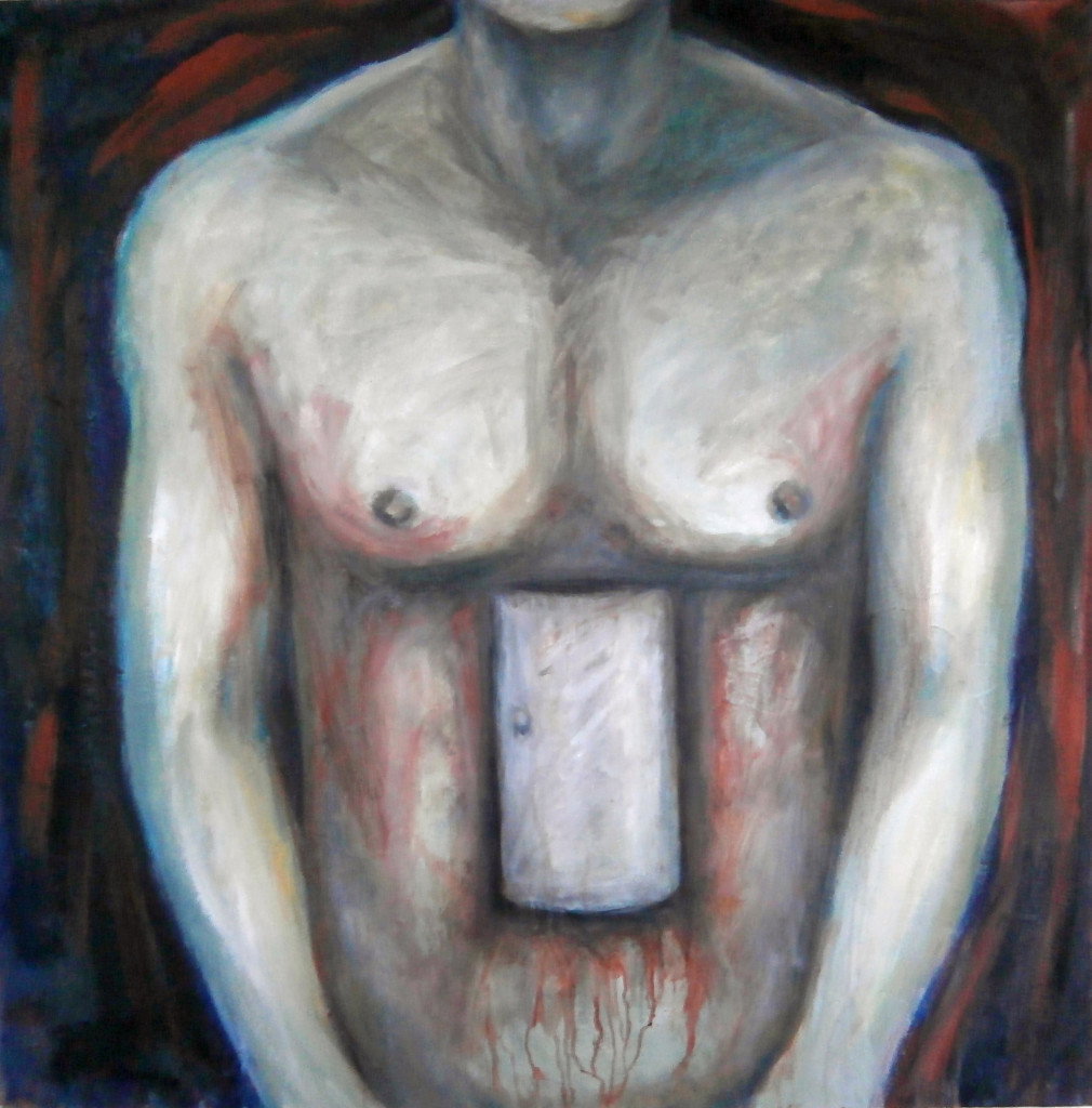 Angie de Courcy Bower. Prototype, 2014-15, Oil on canvas, 92 x 92cm
