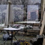 Spring snow from indoors