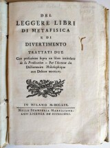 Roberti Giambattista Del leggere  libri di metafisica e di divertimento 1770