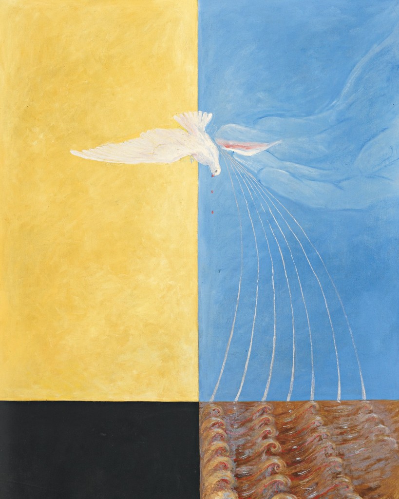 Hilma af Klint “La colomba n. 4” del 1915, (da una collezione privata considerata di dominio pubblico)